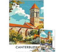 1000 Piece Jigsaw Puzzles for Adults Canterbury Cathedral Illustration Educational Games Wall Decoration Toy Wall Decor Challenging Game Gifts (26X38cm)