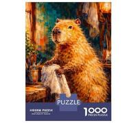 1000 Piece Jigsaw Puzzles for Adults Capybara in An Artists Studio Puzzles for Adults Anti-Stress Toys Analysis And Logic Difficult And Challenge 38x26cm/1000pcs