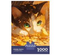 1000 Piece Jigsaw Puzzles for Adults Cat And Chick in Autumn Leaves Puzzle for Adults Anti-Stress Toys But Fun And Humorous Birthday And Unique Gifts 70x50cm/1000pcs