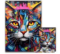 1000 Piece Jigsaw Puzzles for Adults Cat Graffiti cardboard Puzzles High-Difficulty Brain Teaser for Teenagers 26X38CM/10.23x14.96inch