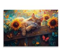1000 Piece Jigsaw Puzzles for Adults, Cat Jigsaw Puzzles for Adults, Wooden Puzzle with Gift Box, Sunflower Jigsaws for Family Educational Games, Unique Gifts for Women/Men, Home Wall Decor, -1181