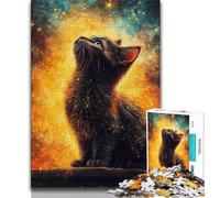 1000 Piece Jigsaw Puzzles for Adults Cat Looking Up at The Sky 1000 Piece Jigsaw,Fun Activity for Home, Rainy Days Toys, Birthday Gifts 26x38cm