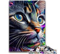1000 Piece Jigsaw Puzzles for Adults Cat Pop Art Animal Face Educational Family Game Deal As Gifts for The Whole Family for And Age 14 Years Up 26x38cm