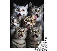 1000 Piece Jigsaw Puzzles for Adults Cat Shocked Jigsaw Puzzle Adult Wooden Puzzles Family Entertainment Toys 1000pcs (75x50cm)