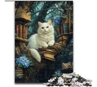 1000 Piece Jigsaw Puzzles for Adults Cat Sleeping on Bookshelf Jigsaw Puzzles for Adults, 1000 Piece for Family & Friends, Brain-Teasing Challenge 50X75CM