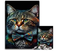 1000 Piece Jigsaw Puzzles for Adults Cat with Bow Impossible Jigsaw Puzzles for Adults for Teenagers & Teens, Ideal Birthday 26X38CM/10.23x14.96inch
