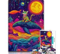 1000 Piece Jigsaw Puzzles for Adults Cats And Whales,Educational Family Game Wall Decoration Unique Birthday And Xmas Gifts (38x26cm)