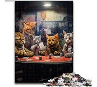 1000 Piece Jigsaw Puzzles for Adults Cats Play Poker Puzzle Ideal for Teenagers & Collectors, Travel Gift, Family Activity (size : 26x38cm)
