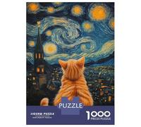 1000 Piece Jigsaw Puzzles for Adults Cat's Starry Gaze -1 Adult Jigsaw Puzzle Toy Wall Decor Wall Decoration Unique Gifts for Birthday And Christmas 38x26cm/1000pcs