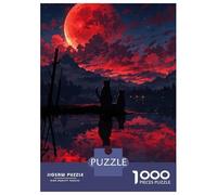 1000 Piece Jigsaw Puzzles for Adults Cats Under A Blood Moon Adult Jigsaw Hands-on Game Analysis And Logic Parent-child Interaction 52x38cm/1000pcs