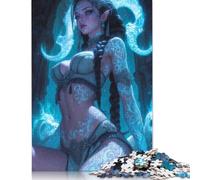 1000 Piece Jigsaw Puzzles for Adults - Celestial Tattooed Sorceress Puzzle - Jigsaws 1000 Pieces for Adults - Made Wood 1000pcs (75x50cm)