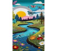1000 Piece Jigsaw Puzzles for Adults, Challenging Puzzles, Puzzle Game, Butterfly River Flowers Puzzle 1000 Pieces