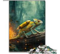 1000 Piece Jigsaw Puzzles for Adults Chameleon in The Forest, Family Game Stress Reliever Difficult Challenge A Work of Art for Ages 14+ (Size 50x75cm)