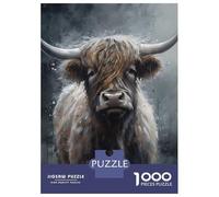 1000 Piece Jigsaw Puzzles for Adults Charcoal Highland Cow Adult Jigsaw Puzzle Toy Wall Decor Wall Decoration Unique Gifts for Birthday And Christmas 38x26cm/1000pcs