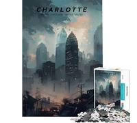 1000 Piece Jigsaw Puzzles for Adults Charlotte Skyline Horizon Educational Game Learning Educational Toys Gifts For Birthdays Perfect Decoration (Size 75x50cm)