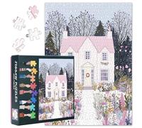 1000 Piece Jigsaw Puzzles for Adults - Charming House with Vibrant Colorful Flower Garden, Premium 1000 Piece Puzzle for Adults, Landscape & Cottage Puzzles, 27.5x19.7 Inches