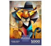 1000 Piece Jigsaw Puzzles for Adults Charming Tiger - Cubist Gentleman of The Wild Adult Jigsaw Puzzle Toy Wall Decor Wall Decoration Unique Gifts for Birthday And Christmas 38x26cm/1000pcs