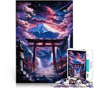 1000 Piece Jigsaw Puzzles for Adults Cherry Dream Torii Gate Precision Cut 26x38cm with Matching Poster and Trivia Sheet for Age 14