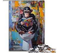 1000 Piece Jigsaw Puzzles for Adults Chimpanzee on The Toilet Jigsaw Puzzles for Adults 26X38CM Birthday Gift Idea, Challenging Brain Teaser Game