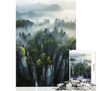 1000 Piece Jigsaw Puzzles for Adults China Shilin Stone Forest Landscape Adult Jigsaw Puzzles Difficult Hard Train Your Brain And Hands Unique Birthday And Gifts (38x52cm)