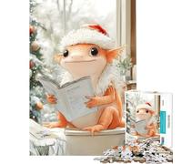 1000 Piece Jigsaw Puzzles for Adults Christmas Axolotl Lizard Toilet for Educational Game Challenging Game Toys Gifts Birthday for The Whole Family (Size 38x26cm)