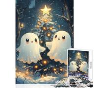 1000 Piece Jigsaw Puzzles for Adults Christmas Ghosts Cozy Fun Family Time at Home Great Christmas Surprise Gifts Choice (38x52cm)