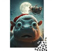 1000 Piece Jigsaw Puzzles for Adults Christmas Hippo Creative Rectangular Paper Puzzle 1000pcs (38x26cm)