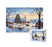 1000 Piece Jigsaw Puzzles for Adults Christmas Jigsaw Comes with Packaging Box and Reference Pictures,Fun Joyful Family Entertainment Games,Challenging Adult Puzzles Gift Home Decor Snow Scene M-417