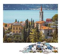 1000 Piece Jigsaw Puzzles for Adults Christmass on Lake Como Jigsaw Puzzles for Adults, Wooden Puzzles Educational Stress Relief Toy Puzzle 1000pcs (75x50cm)