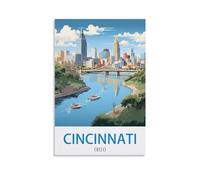 1000 Piece Jigsaw Puzzles for Adults，Cincinnati Ohio 1000 Piece Puzzle Classic Educational Games Beautiful Decoration Puzzle 52x38cm