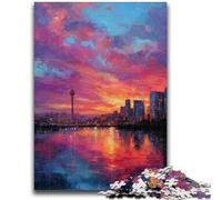 1000 Piece Jigsaw Puzzles for Adults Cityscape Under The Setting Sun 1000 Pieces for Adults,Family Educational Games Home Decoration Gift (50x75cm)