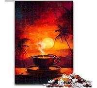 1000 Piece Jigsaw Puzzles for Adults Coffee at Sunset, Learning Educational Toys Family Games Unique Birthday And Gifts (Size 26x38cm)