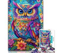 1000 Piece Jigsaw Puzzles for Adults Color Owl Puzzles,Game Toys Every Piece Is Unique - Challenging Family Fun Game (size 38x26cm)