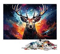 1000 Piece Jigsaw Puzzles for Adults Color Sika Deer Jigsaw Puzzle Artwork for Teenager Age 14 Years Up 1000 PCS(75x50cm)
