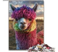 1000 Piece Jigsaw Puzzles for Adults Colored Alpaca, Educational Games Home Decoration Suitable for Desktop Decoration 50x75cm