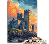 1000 Piece Jigsaw Puzzles for Adults Colored Castell Caernarfon Puzzles,Decompressing Intellectual Educational Toy Perfect Decoration (75x50cm)