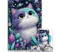 1000 Piece Jigsaw Puzzles for Adults Colored Cat,Decompressing Intellectual Educational Toy Educational Game for Birthday,Chrismas 38x26cm