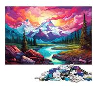 1000 Piece Jigsaw Puzzles For Adults Colored Glacier National Park Puzzles for Adults & Kids Wooden Jigsaw Great Gift 1000 PCS(75x50cm)