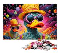 1000 Piece Jigsaw Puzzles for Adults Colorful Art Ducks Wooden Puzzles High-Difficulty Brain Teaser for Teenagers 50x75CM/19.68x29.52inch