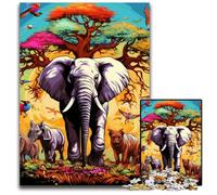 1000 Piece Jigsaw Puzzles for Adults Colorful Art Elephant cardboard Puzzles High-Difficulty Brain Teaser for Teenagers 26X38CM/10.23x14.96inch