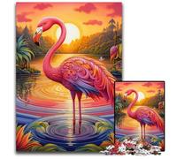 1000 Piece Jigsaw Puzzles for Adults Colorful Art Flamingo Jigsaw Puzzles for Adults Perfect for Halloween, Christmas, Birthday Gift 26X38CM/10.23x14.96inch