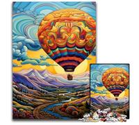 1000 Piece Jigsaw Puzzles for Adults Colorful Art Hot Air Balloon Wooden Puzzles High-Difficulty Brain Teaser for Teenagers 50x75CM/19.68x29.52inch