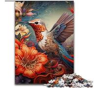 1000 Piece Jigsaw Puzzles for Adults Colorful Art Hummingbird Wooden Puzzles 50x75cm for Family And Friends, Suitable for Ages 14+
