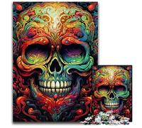 1000 Piece Jigsaw Puzzles for Adults Colorful Art Skull Jigsaw Puzzles for Adults Perfect for Halloween, Christmas, Birthday Gift 50x75CM/19.68x29.52inch