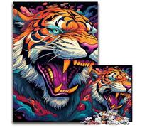 1000 Piece Jigsaw Puzzles for Adults Colorful Art Tiger cardboard Puzzles High-Difficulty Brain Teaser for Teenagers 26X38CM/10.23x14.96inch