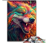1000 Piece Jigsaw Puzzles for Adults Colorful Art Wolf cardboard Jigsaw Perfect Home Or Office Decor, Ideal size : 26x38cm