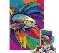 1000 Piece Jigsaw Puzzles for Adults Colorful Betta Fish Digital Art Fun Activities at Home Presents for Women Family Games Suitable for People Aged 14 And Above (50X75cm)