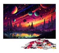 1000 Piece Jigsaw Puzzles for Adults Colorful Cities of The Future on Earth Jigsaw Puzzle Artwork for Teenager Age 14 Years Up 1000 PCS(75x50cm)