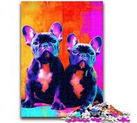 1000 Piece Jigsaw Puzzles for Adults Colorful French Bulldog Help The Brain Exercise Addictive Toys to Cultivate Patience A Work of Art 26x38cm