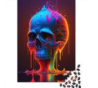 1000 Piece Jigsaw Puzzles for Adults Colorful Paint Skull Jigsaw Puzzle Adult Wooden Puzzles Family Entertainment Toys 1000pcs (75x50cm)